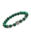 Fashion Green Malachite Lion Head Elbow Beaded Elastic Bracelet Set