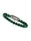 Fashion Green Malachite Buddha Head Curved Beaded Elastic Bracelet Set