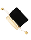Fashion Black + Gold Hand-embellished Velvet Contrast Stitching Drawstring Jewelry Bag