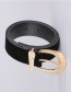 Fashion Black Pu Leather Alloy Belt Buckle Irregular Uneven Surface Belt