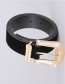 Fashion Black Pu Leather Alloy Belt Buckle Geometric Belt