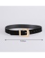 Fashion Black Pu Leather Alloy Belt Buckle Geometric Belt