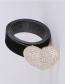 Fashion Love Suede Heart-shaped Alloy Belt With Diamonds