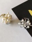 Fashion Golden Fireworks Imitation Pearl And Diamond Alloy Adjustable Ring