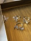 Fashion Hollow Silver Zircon Butterfly Cutout Adjustable Ring
