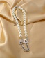 Fashion White Pearl Chain Stitching Titanium Steel Indelible Necklace