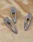 Fashion Silver One Geometric Triangle Hollow Alloy Duckbill Clip With Diamonds