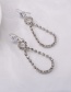 Fashion Silver Cutout 8 Drop Cross Earrings With Diamonds