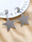 Fashion Silver Full Diamond Pentagram Moon Alloy Earrings