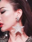 Fashion Silver Full Diamond Pentagram Moon Alloy Earrings
