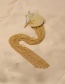 Fashion Golden Single Tassel Pentagram Chain Earrings With Diamonds