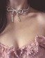 Fashion Silver Bow Knot Diamond Necklace