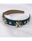 Fashion Green Pentagram Fleece Headband With Diamonds