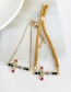 Fashion Ginger Brass Zircon Braided Rope Cross Bracelet