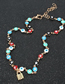 Fashion Color Mixing Dripping Eye Lock Alloy Necklace