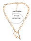 Fashion Stars Golden Pentagram Carabiner Alloy Necklace