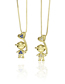 Fashion Gold-plated Blue Zirconium Love Balloon Boy Copper Micro Inlaid Zircon Necklace