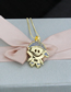 Fashion Gold-plated Blue Zirconium Hollow Smile Boy Copper Micro Inlaid Zircon Necklace