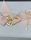 Fashion Gold-plated Heart-shaped Copper Micro Inlaid Zircon Digital Skeleton Necklace