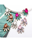 Fashion Rose Red Glass Diamond Alloy Geometric Drop Earrings