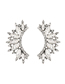 Fashion White Alloy Scallop Geometric Diamond Earrings