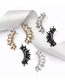 Fashion Black Alloy Scallop Geometric Diamond Earrings