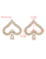 Fashion Golden Alloy Love Hollow Diamond Earrings