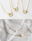 Fashion Golden-o (6mm) Short Geometric Round Engraved Titanium Steel Necklace