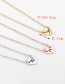 Fashion Golden-pisces (7mm) Love Carved Constellation Stainless Steel Clavicle Chain