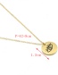 Fashion Golden Engraved Music Symbol Stainless Steel Geometric Round Couple Necklace 15mm