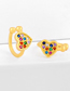 Fashion Color Love Earrings With Diamonds