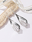 Fashion Silver Metal Twisted Cutout Earrings