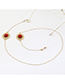 Fashion Red Non-slip Metal Oval Cutout Glasses Chain