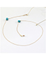 Fashion Golden Color-fast And Easy To Fade Cross Turquoise Glasses Chain