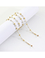 Fashion Golden Frosted Ball Pearl Sweater Chain Glasses Chain Dual Use