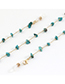 Fashion Golden Natural Malformed Turquoise Beads Handmade Glasses Chain