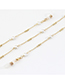 Fashion Golden Copper Beads Pearl Peach Heart Glasses Chain