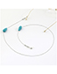 Fashion Golden Natural Water Drop Turquoise Beads Handmade Glasses Chain