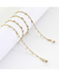 Fashion Golden Zircon Cross Tassel Glasses Chain