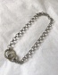 Fashion Silver Circle Thick Chain Metal Necklace