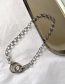 Fashion Silver Circle Thick Chain Metal Necklace