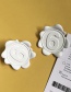 Fashion White  Silver Pin Number 6 Printed Earrings