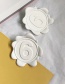 Fashion White  Silver Pin Number 6 Printed Earrings