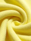 Fashion Yellow Sleeveless Asymmetric Knitted T-shirt