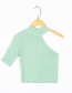 Fashion Green Short Sleeve Asymmetric T-shirt