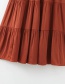 Fashion Orange A-line Stitching Pleated Skirt