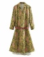 Fashion Photo Color Silk Satin Flower Print Dress