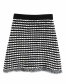 Fashion Photo Color Knit Fringed Check Skirt