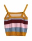 Fashion Photo Color Rainbow Striped Knitted Camisole