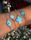 Fashion Cutout Eyes Blue Dripping Alloy Diamond Bracelet